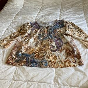 Alfred Dunner 3/4 length sleeve top. Petite large.